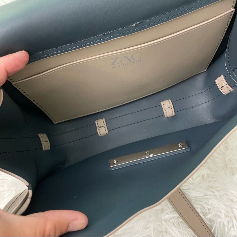 Zac Posen Eartha Iconic Saddle Shoulder/ Crossbody Bag - Beige sz small - Picture 8 of 16